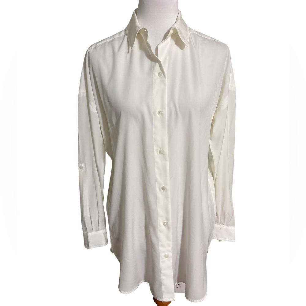 Chicos Cream Button Up Blouse